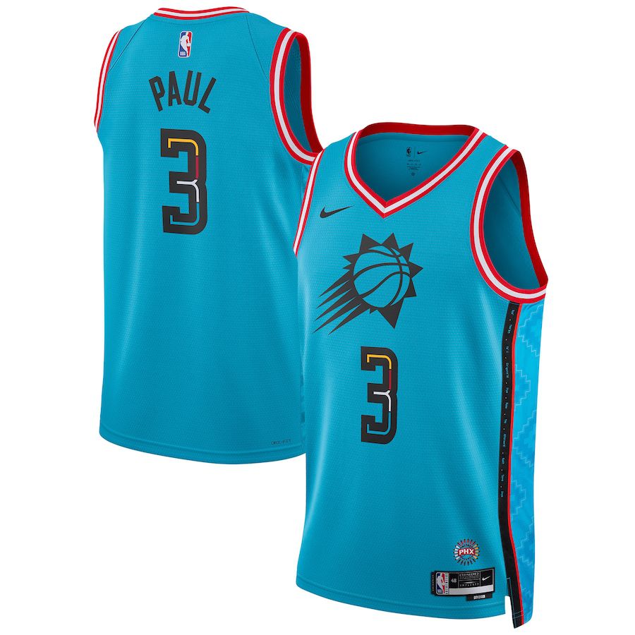 Men Phoenix Suns #3 Chris Paul Nike Turquoise City Edition 2022-23 Swingman NBA Jersey